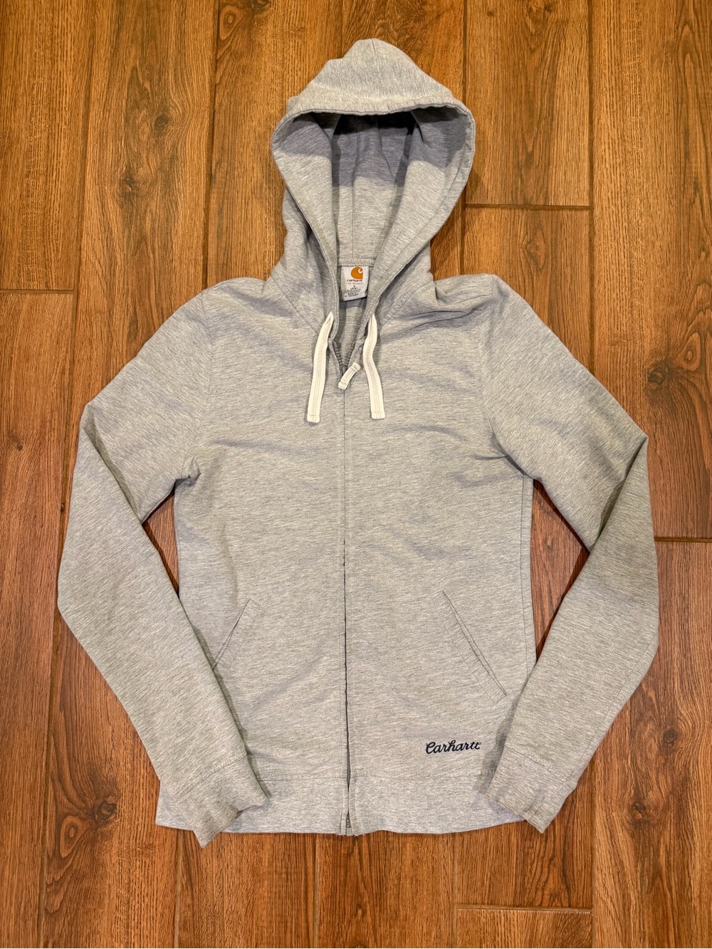 Carhartt Women's Heather Gray Full-Zip Hooded Sweatshirt / small